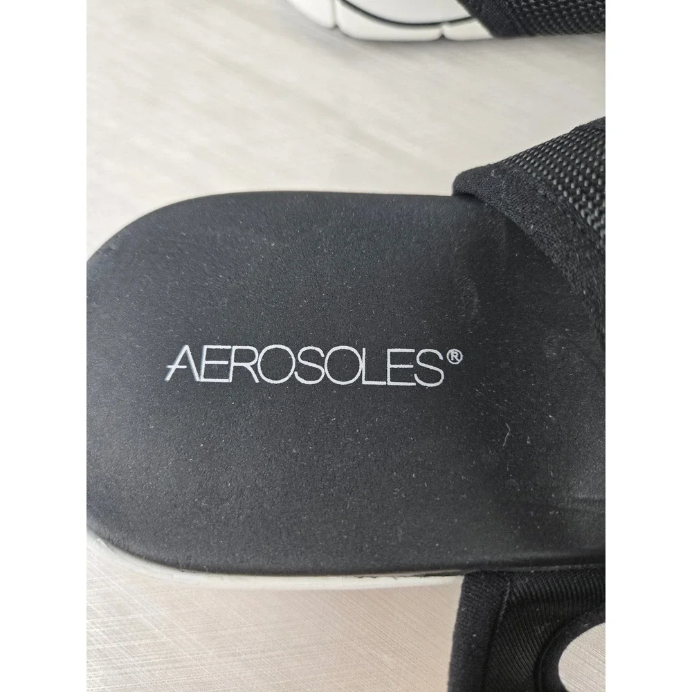 Aerosoles Top Form Womens Black Mesh Front Zip Sporty Slingback Sandals 11M - Picture 4 of 11